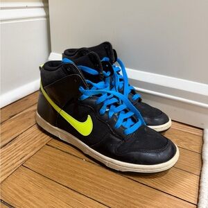 Nike women’s Black Sneakers with Blue and Yellow Accents